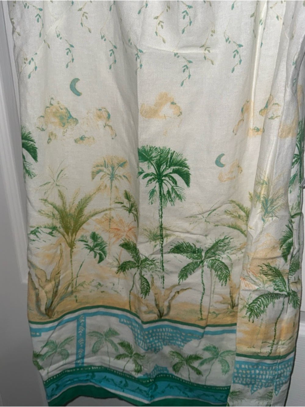 London Times Ivory Tropical Print Mini Dress with Mint Accents size 8 - Picture 3 of 7